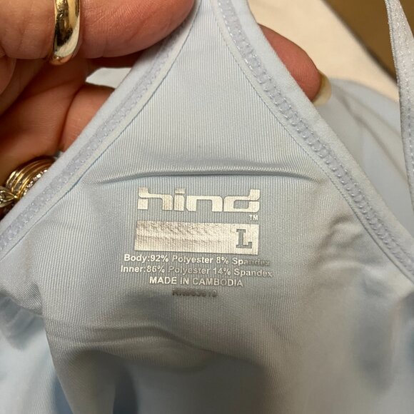 HIND Tennis Tank Dress BLUE Stretch Strappy Racerback Built-in Liner Women - Picture 7 of 16